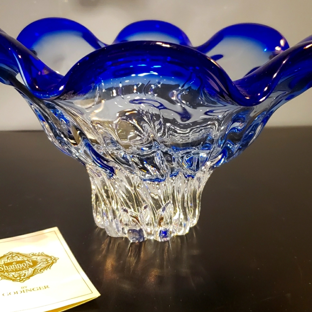 Godinger Blue CrystalGlass Bowl